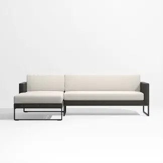 CRATE & BARREL - Seccional Dune Negro Izquierdo