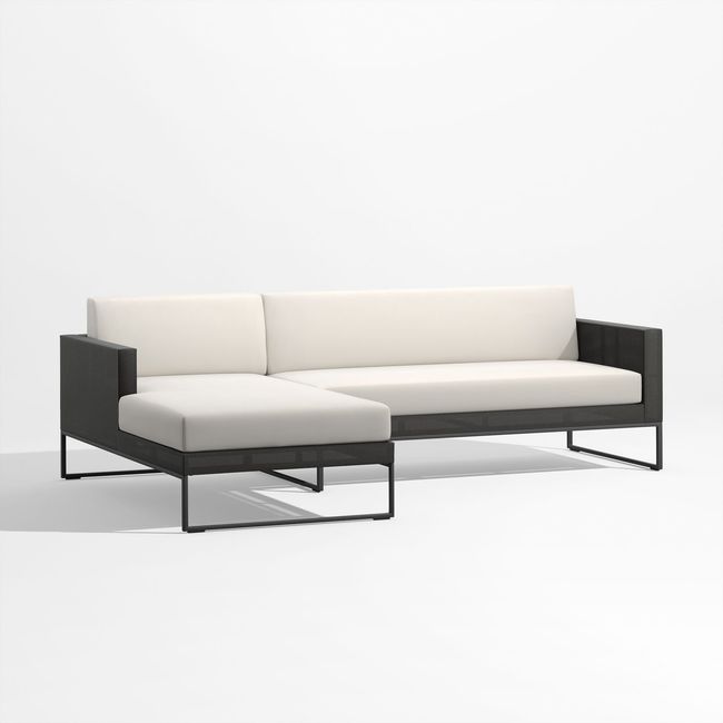 CRATE & BARREL - Seccional Dune Negro Izquierdo Crate & Barrel