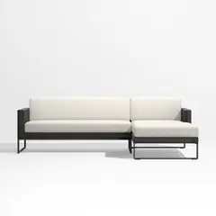 CRATE & BARREL - Seccional Dune Negro Derecho