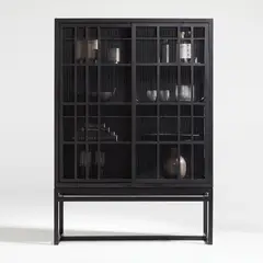 CRATE & BARREL - Armario estante Highland negro