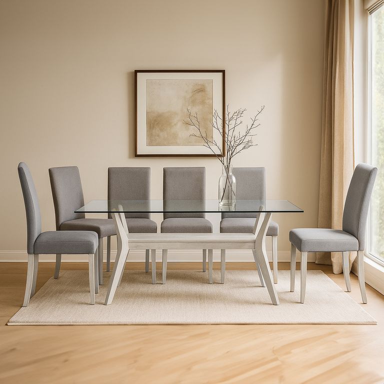 BASEMENT HOME Juego De Comedor Rectangular 6 Sillas Margot