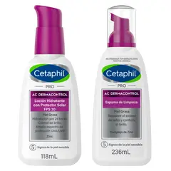 CETAPHIL - Pack Tendencia Acnéica Limpiador 118ml + Wash Foam 236ml