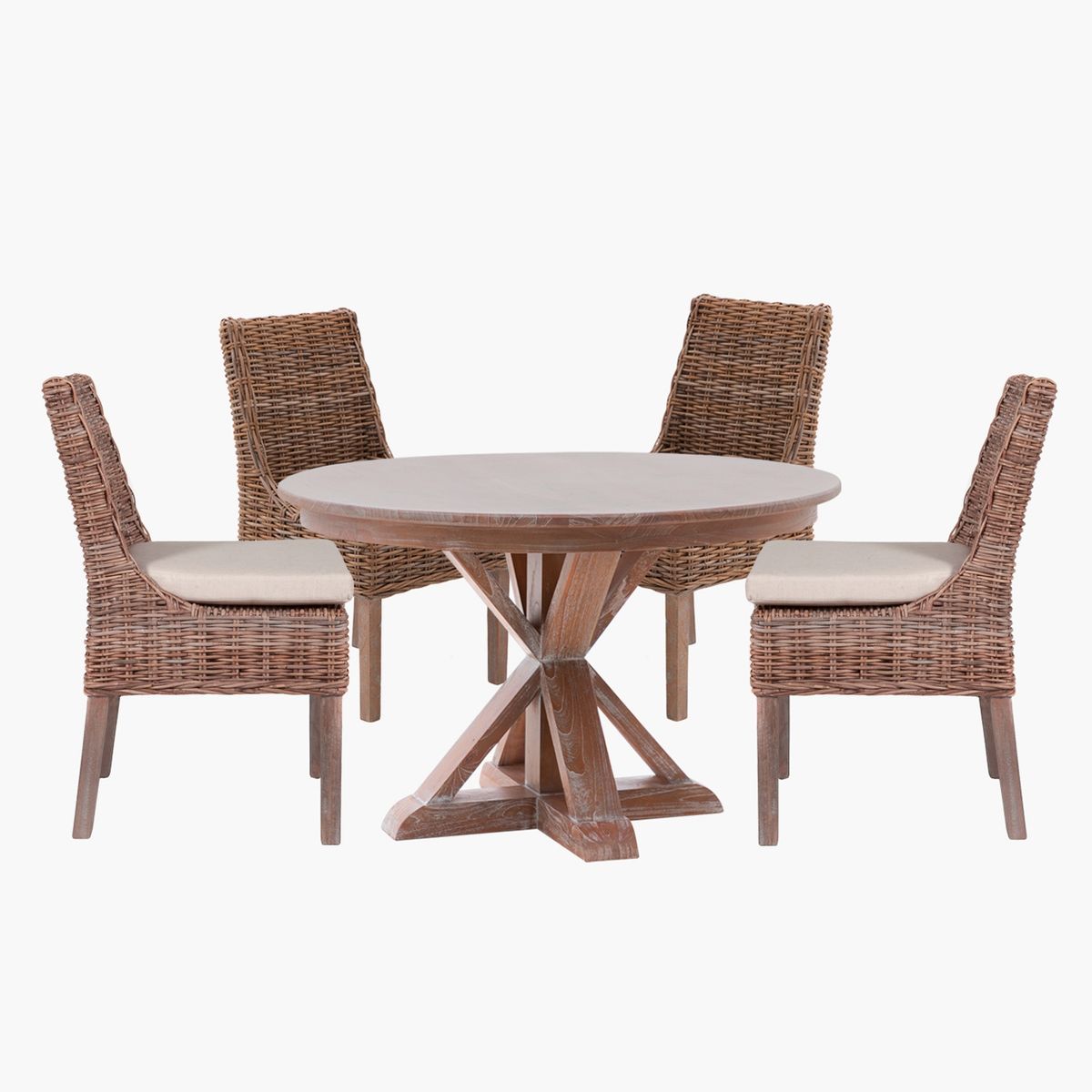 ROBERTA ALLEN - Juego Comedor Redondo 4 Sillas Kubu