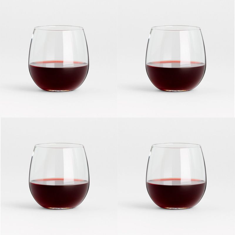 CRATE & BARREL - Set 4 Copas Aspen sin tallo vino tinto