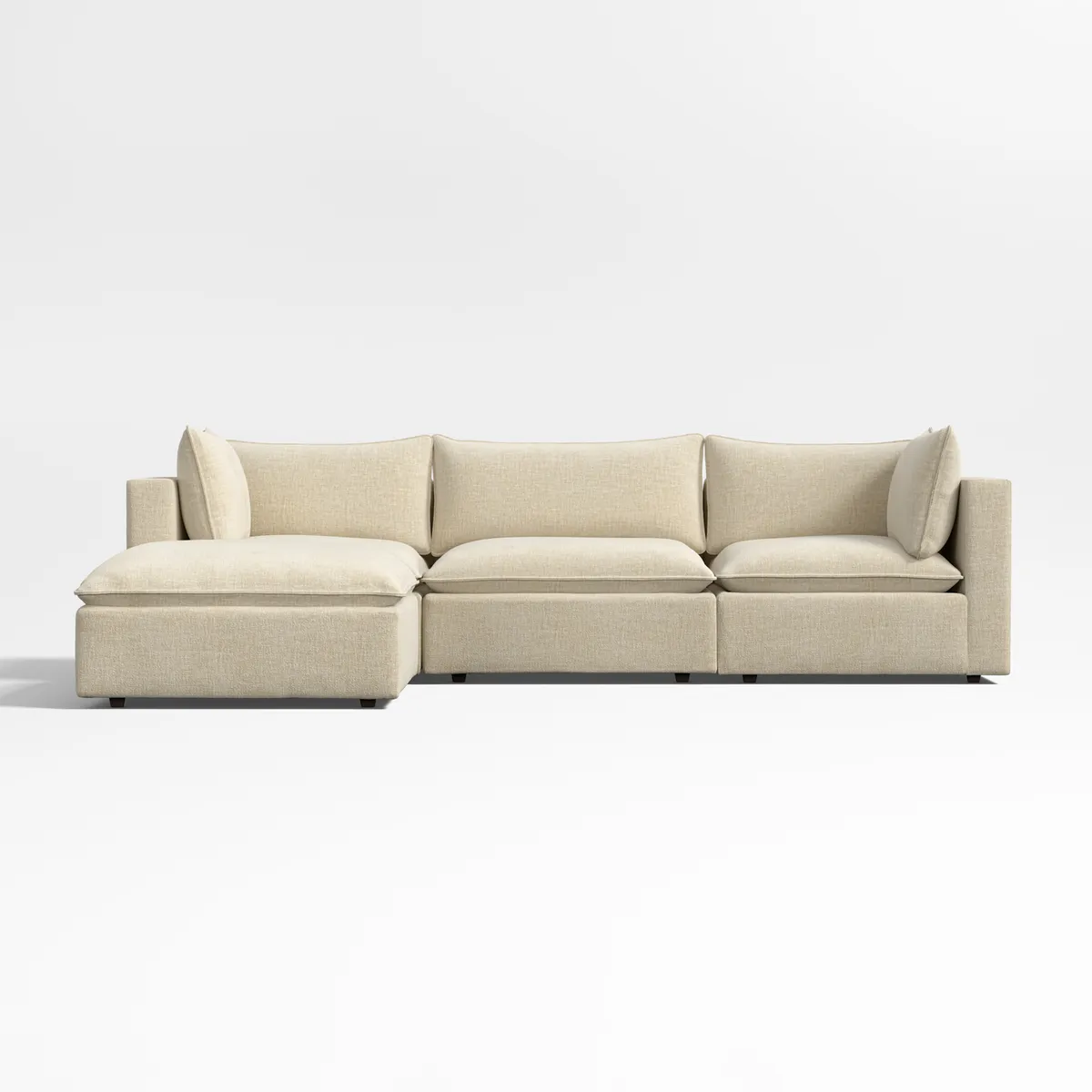CRATE & BARREL - Seccional Lotus Derecho Beige 4 cuerpos