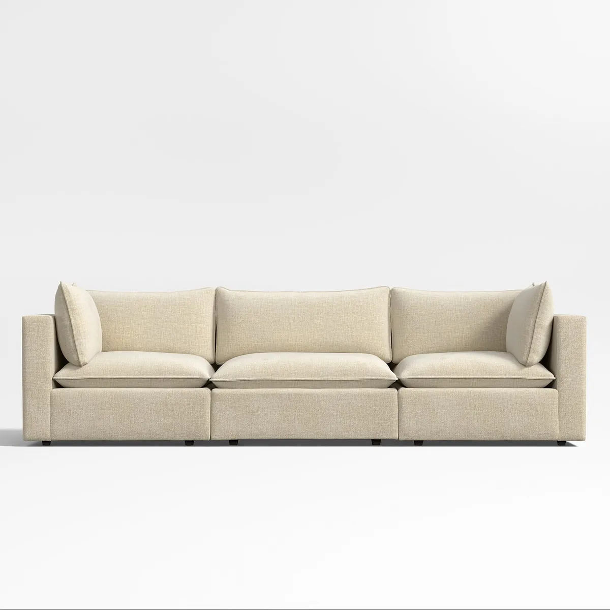CRATE & BARREL - Sofá Modular Lotus Beige 3 cuerpos