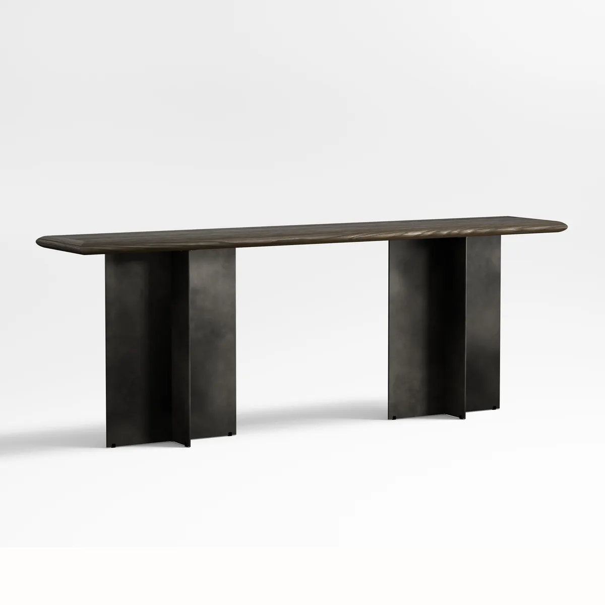 CRATE & BARREL - Arrimo Preto Madera Metal Crate & Barrel