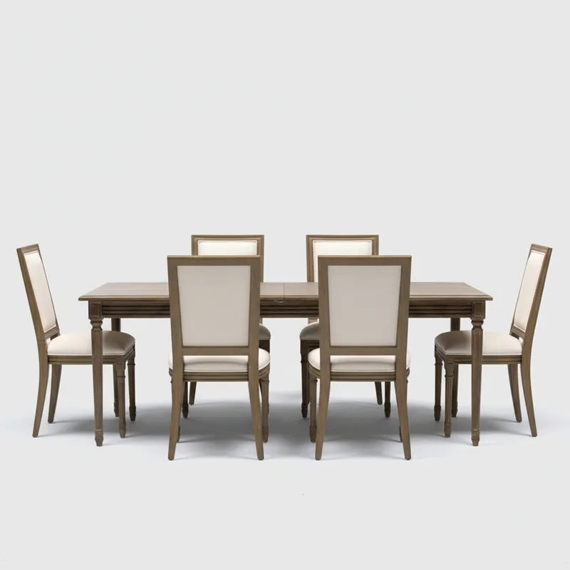  - Juego De Comedor Rectangular Croisette 6 Sillas Crudo Roberta Allen