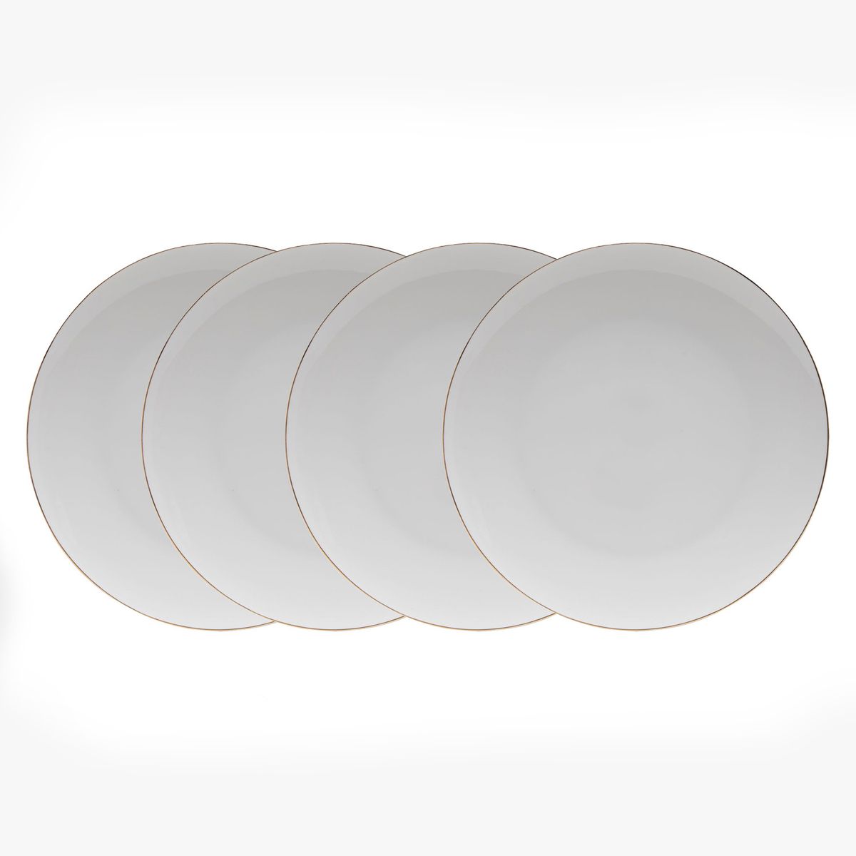 FLORENCIA - Set 4 Platos Fondo 27 cm Borde Dorado Florencia