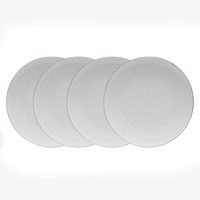 Set 4 Platos Fondo 27 cm Borde Dorado