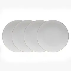 FLORENCIA - Set 4 Platos Fondo 27 cm Borde Dorado