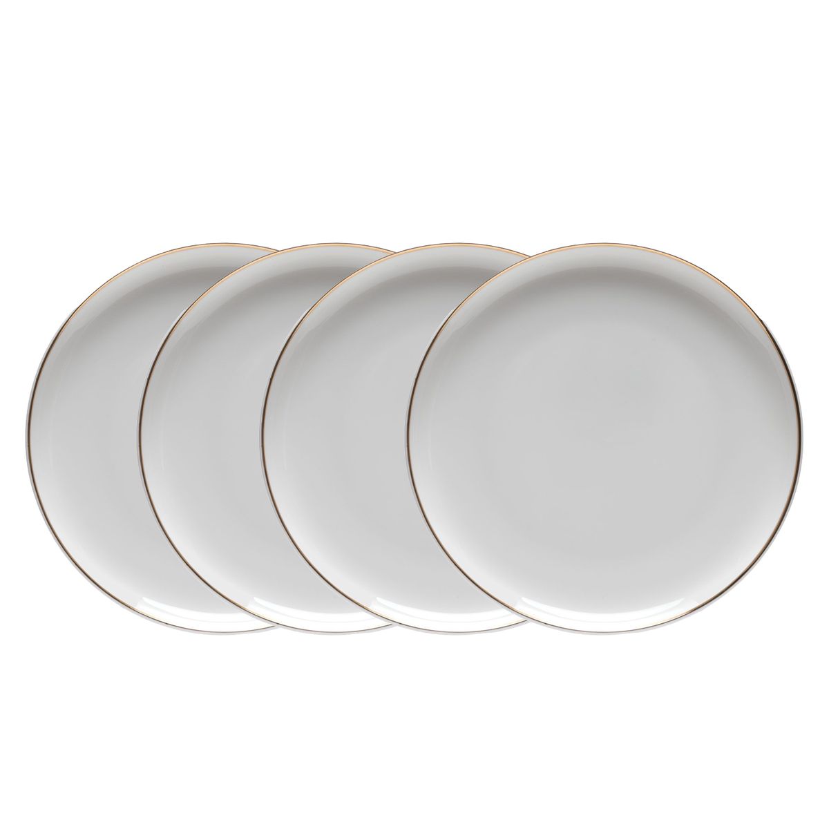 FLORENCIA - Set 4 Platos Pan 17 cm Borde Dorado Florencia