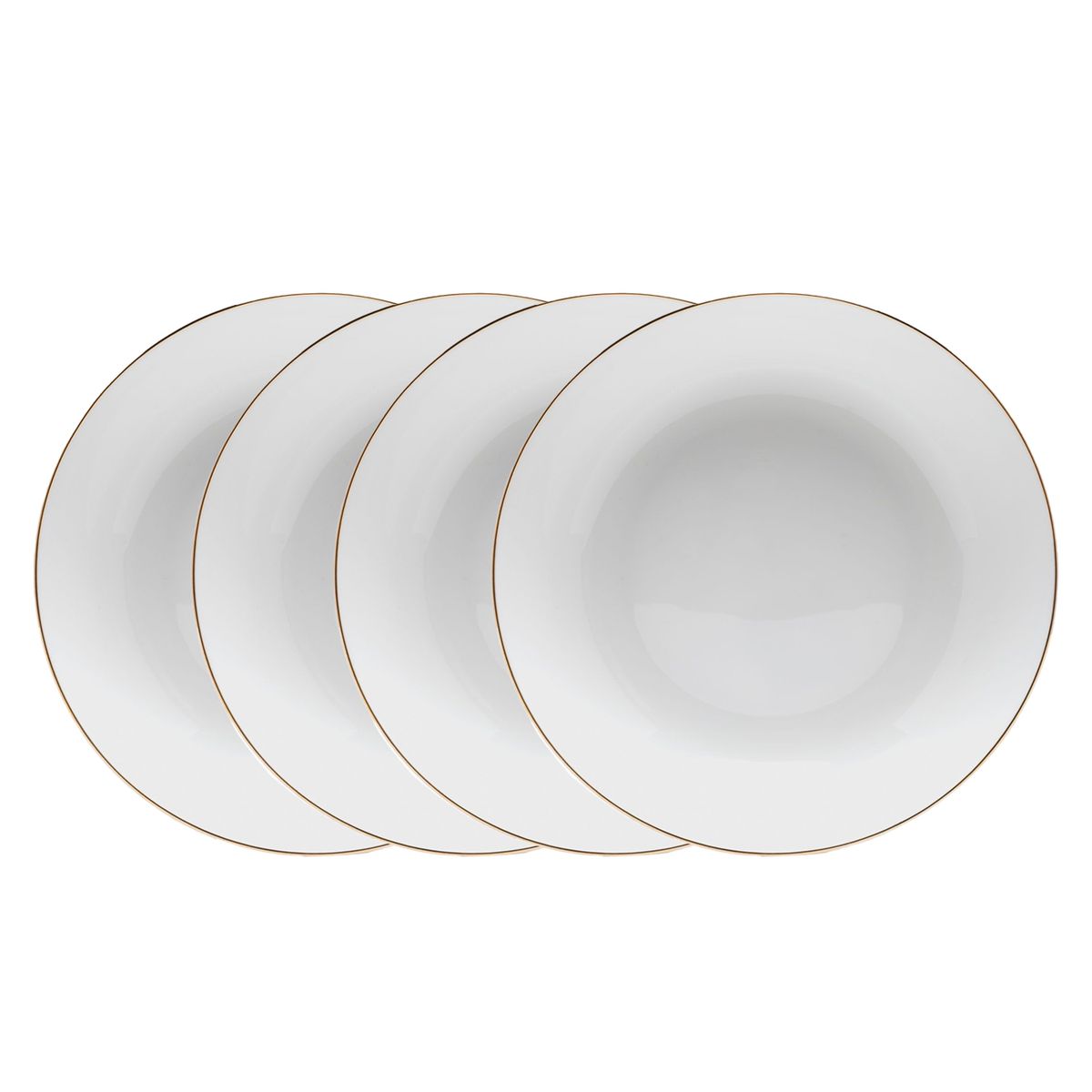 FLORENCIA - Set 4 Platos Sopa 22 cm Borde Dorado Florencia