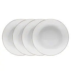 FLORENCIA - Set 4 Platos Sopa 22 cm Borde Dorado