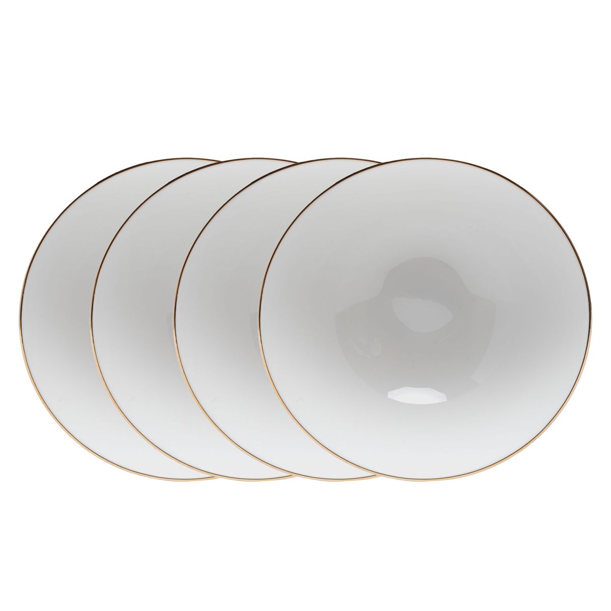 FLORENCIA - Set 4 Bowls 15 cm Borde Dorado Redondo Florencia