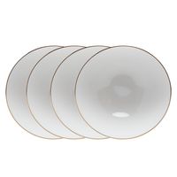 Set 4 Bowls 15 cm Borde Dorado Redondo