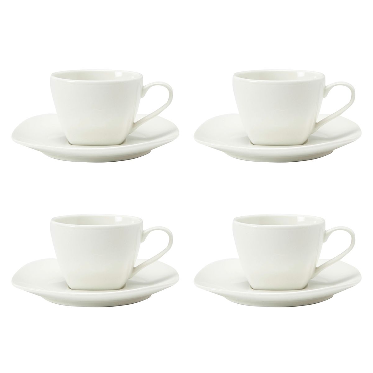 BASEMENT HOME - Set 4 Tazas Café 120 ml con plato Essential Cuadrado Basement Home