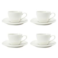 Set 4 Tazas Café 120 ml con plato Essential Cuadrado