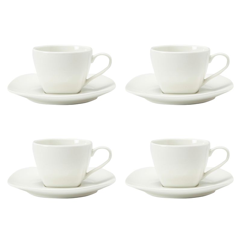 BASEMENT HOME - Set 4 Tazas Café 120 ml con plato Essential Cuadrado Basement Home