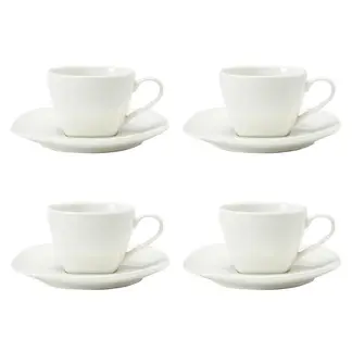 BASEMENT HOME - Set 4 Tazas Café 120 ml con plato Essential Cuadrado