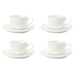 BASEMENT HOME - Set 4 Tazas Café 130 ml con plato Essential Cuadrado