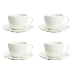 BASEMENT HOME - Set 4 Tazas té 270 ml con plato Essential Redondo