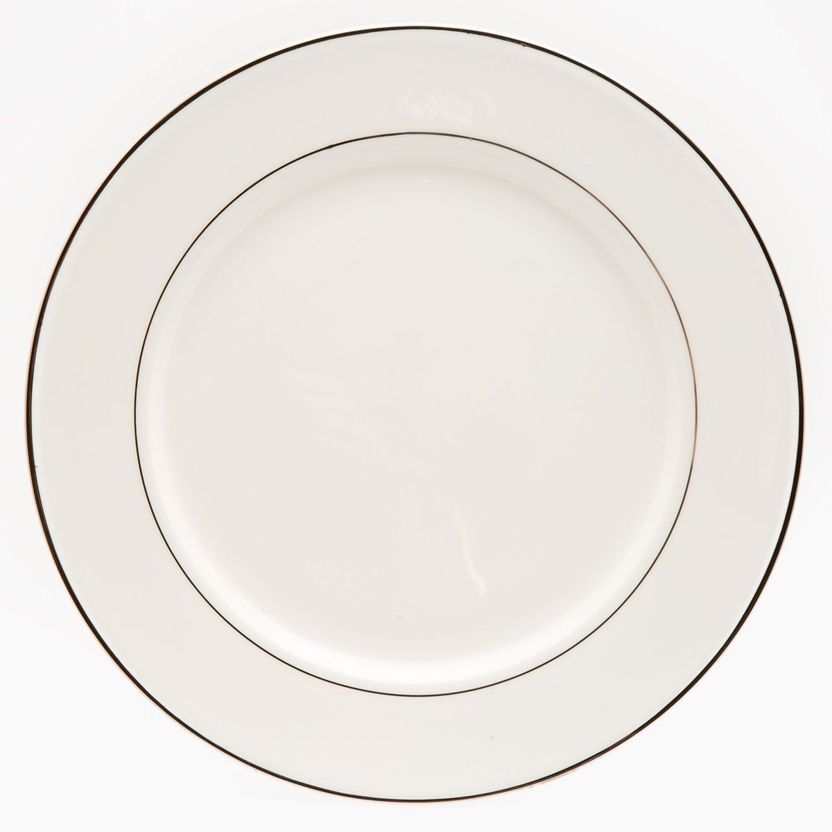 FLORENCIA - Set 4 Platos Fondo 26 cm Borde Plateado Florencia