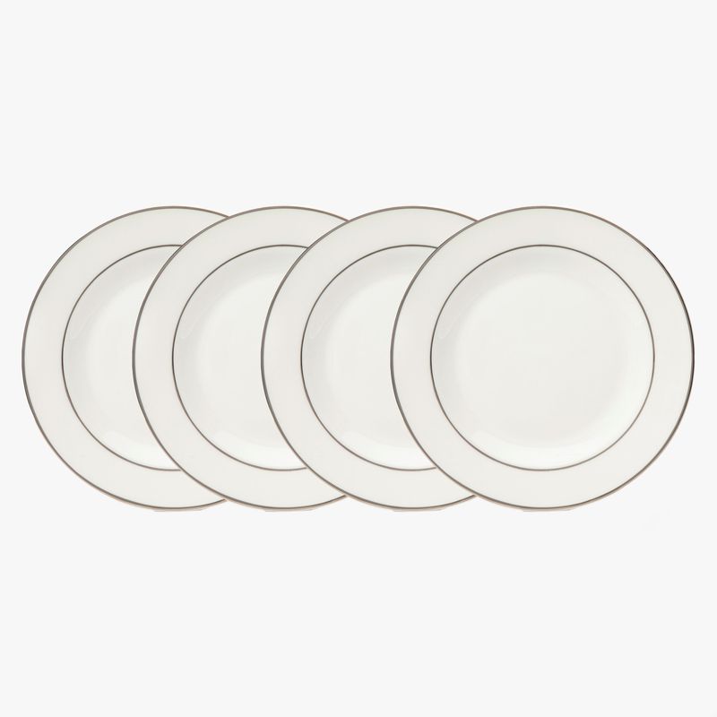 FLORENCIA - Set 4 Platos Pan 8 cm Borde Plateado Florencia