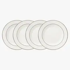 FLORENCIA - Set 4 Platos Pan 8 cm Borde Plateado