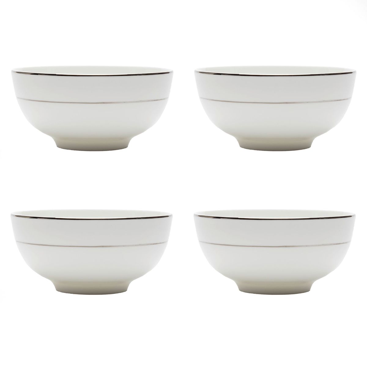FLORENCIA - Set 4 Bowls 15 cm Borde Plateado Florencia