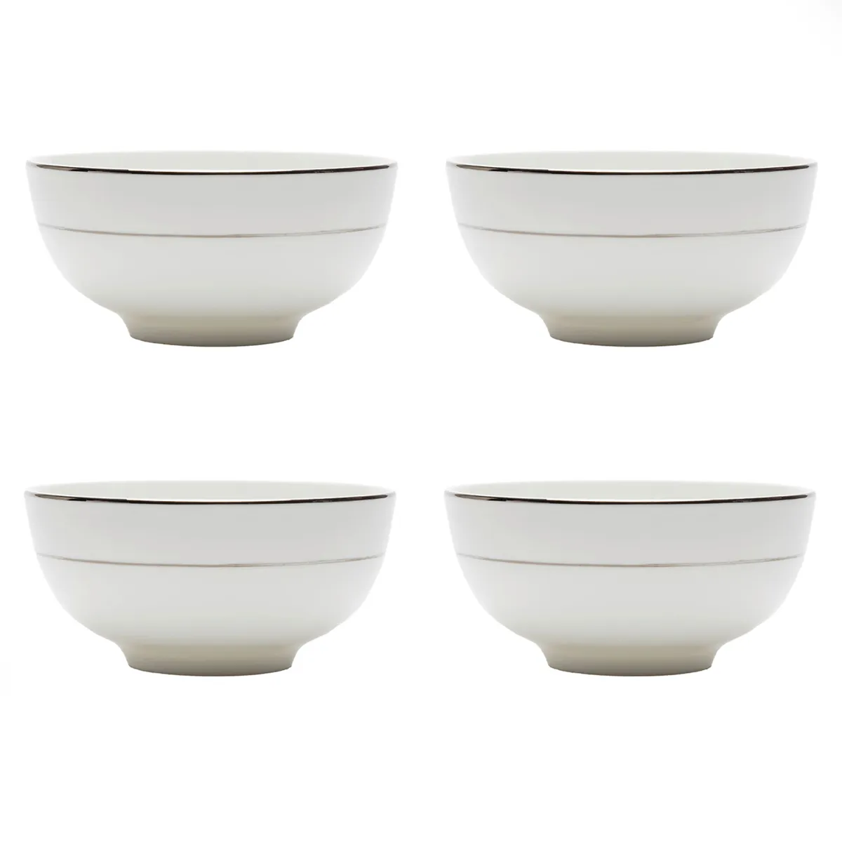 FLORENCIA - Set 4 Bowls 15 cm Borde Plateado Florencia