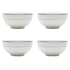 FLORENCIA - Set 4 Bowls 15 cm Borde Plateado