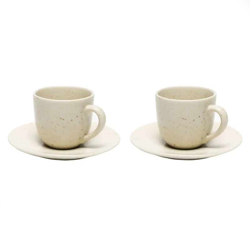 BASEMENT HOME - Set 2 Tazas Café 120 ml con plato Cerámica Gres Basement Home