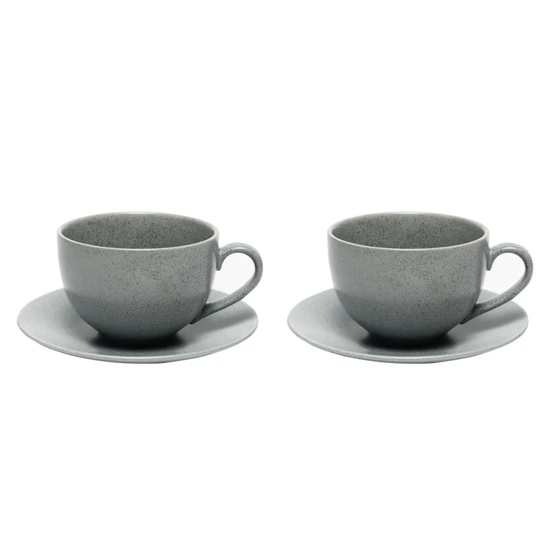 BASEMENT HOME - Set 2 Tazas Té 500 ml con plato Cerámica Gres Basement Home