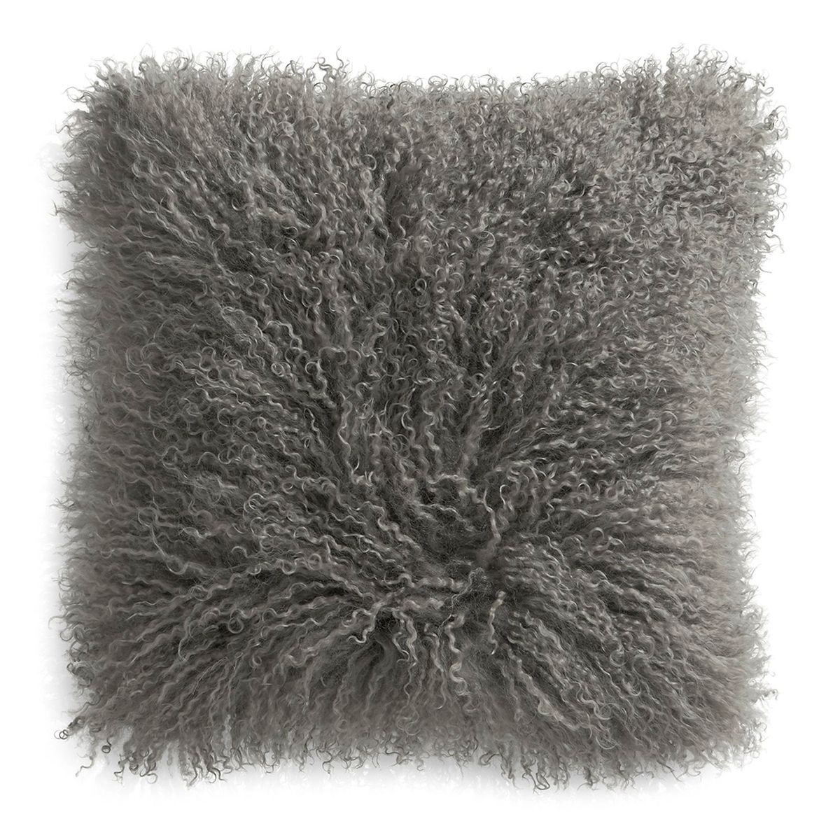 CRATE & BARREL - Cojín Pelliccia Plateado