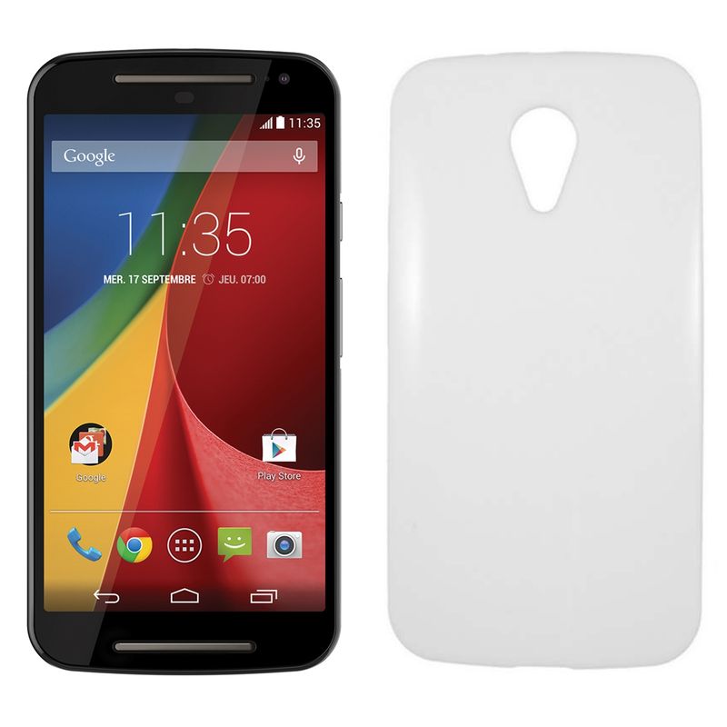  - Combo Smartphone Moto G 2da Generación LTE Negro Entel + Carcasa Blanca