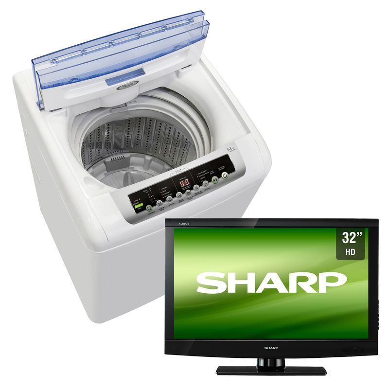  - Combo  LCD 32" LC32A28 + Lavadora Automática Wwi652sw 6,5 kg