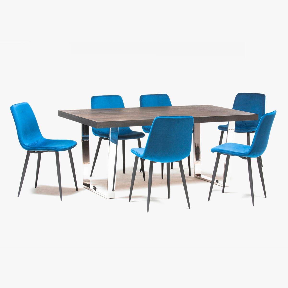 BASEMENT HOME - Juego de Comedor Empoli 6 Sillas Azul