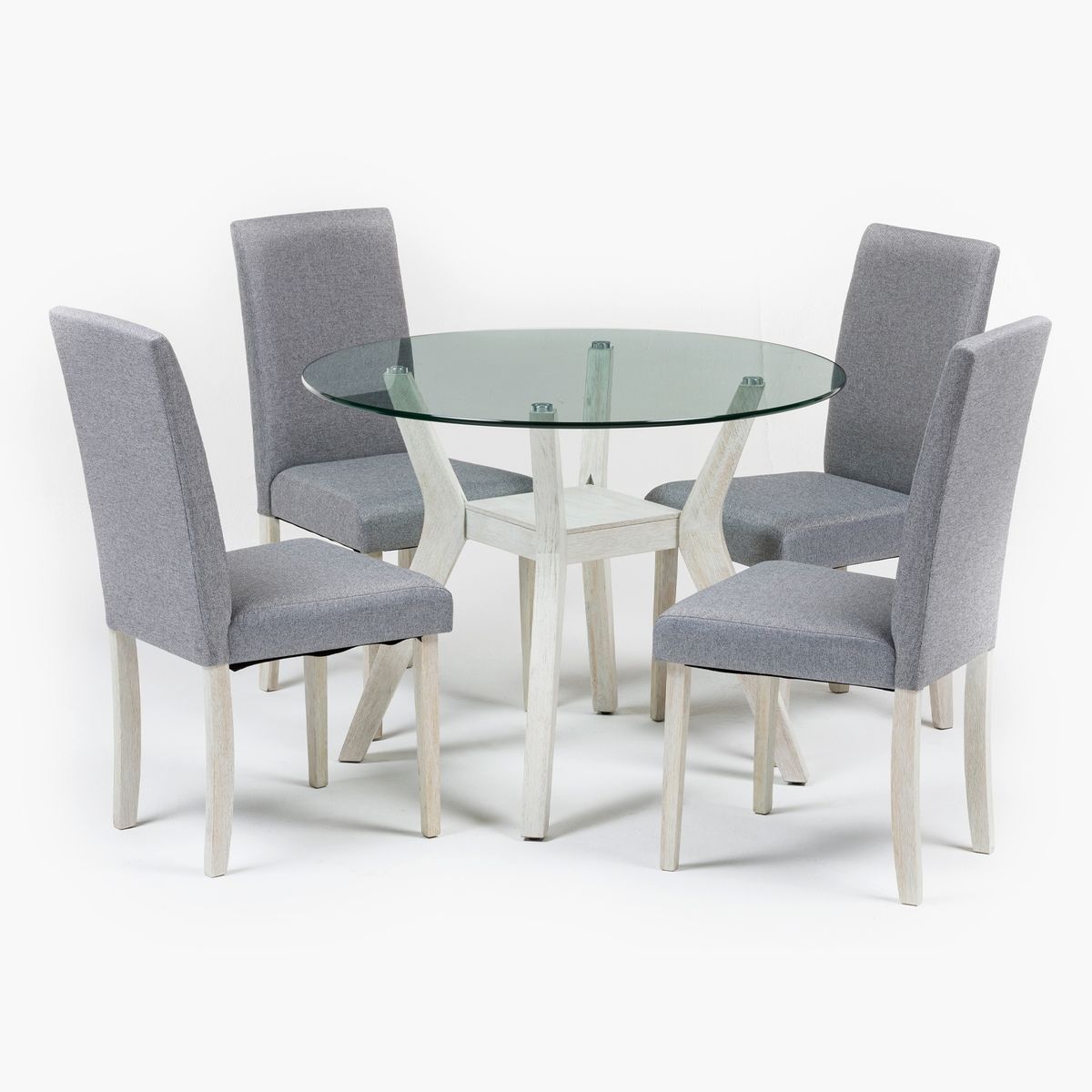 ROBERTA ALLEN - Juego de Comedor Margot Redondo 4 Sillas