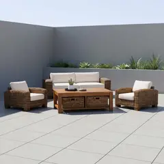 BASEMENT HOME - Juego de Living Kretes 3-1-1 + Mesa de Centro