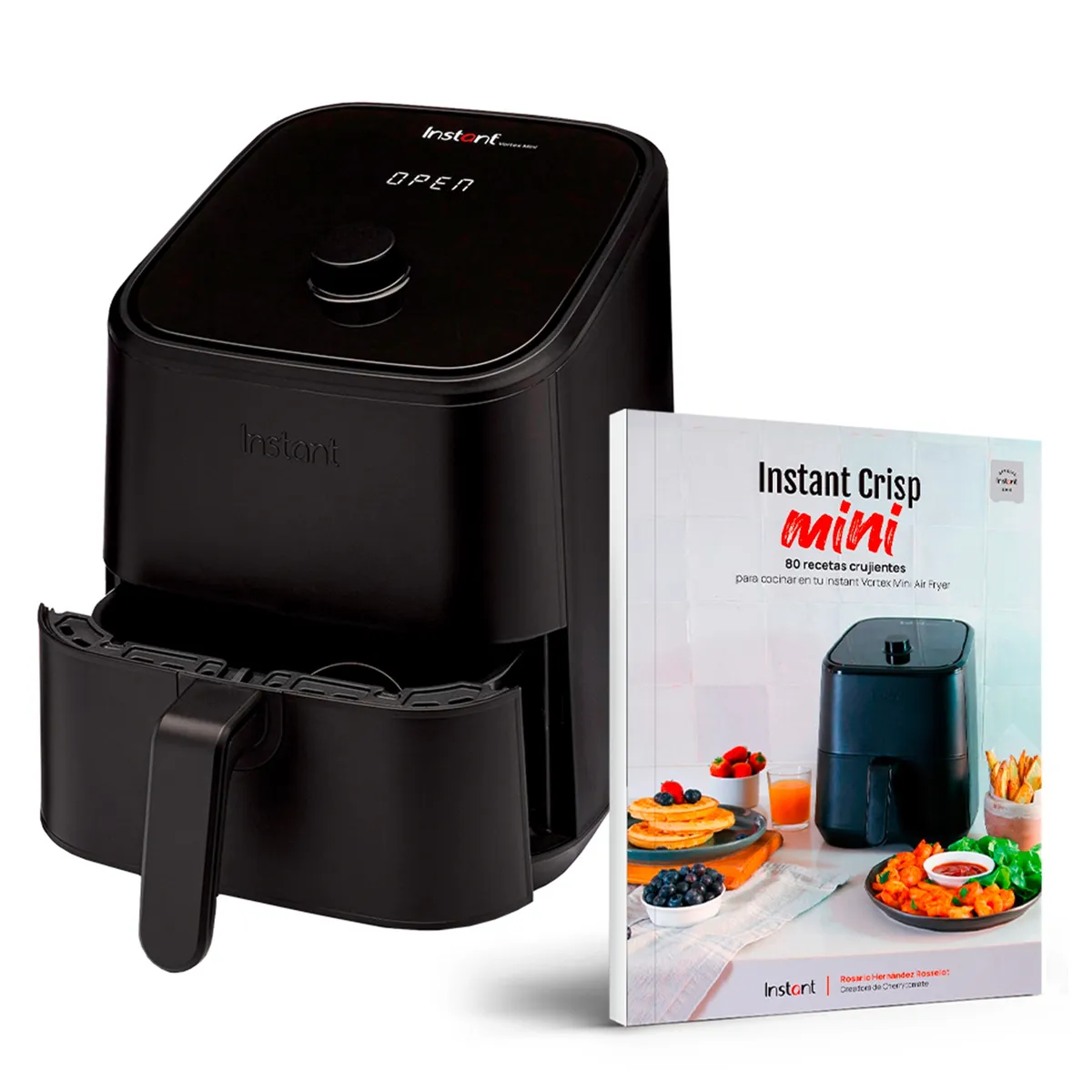 INSTANT POT - Combo Freidora de Aire Instant Vortex  4 en 1 de 1,9 litros negra + Libro Instant Crisp Mini