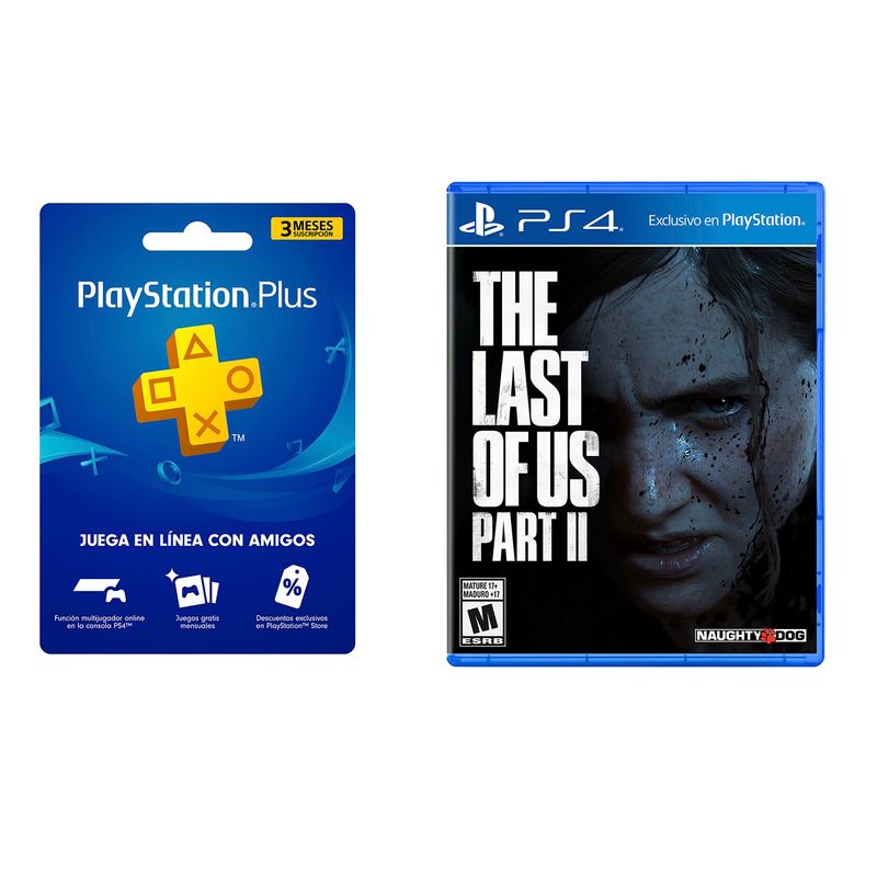 PLAYSTATION - Tarjeta PS Plus 3 Meses + The Last of US 2 PS4