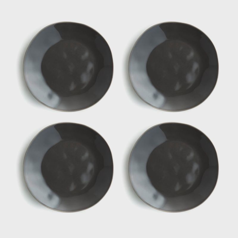 CRATE & BARREL - Set 4 Platos de Fondo Marin Grafito