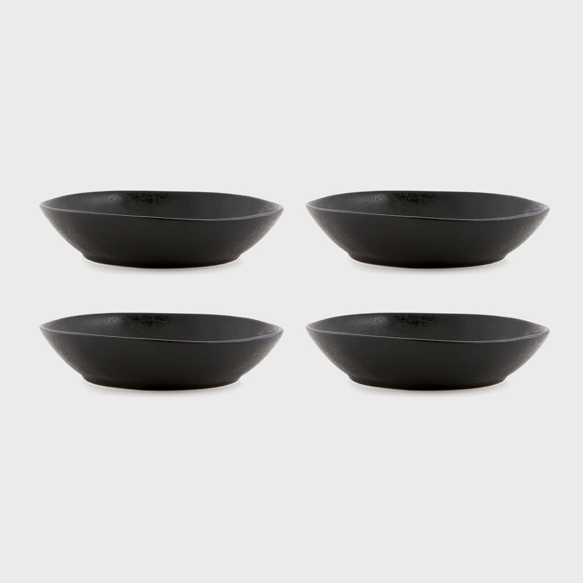CRATE & BARREL - Set 4 Bowl Bajo Marin Negro