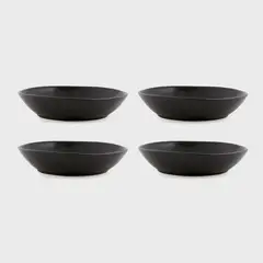 CRATE & BARREL - Set 4 Bowl Bajo Marin Negro