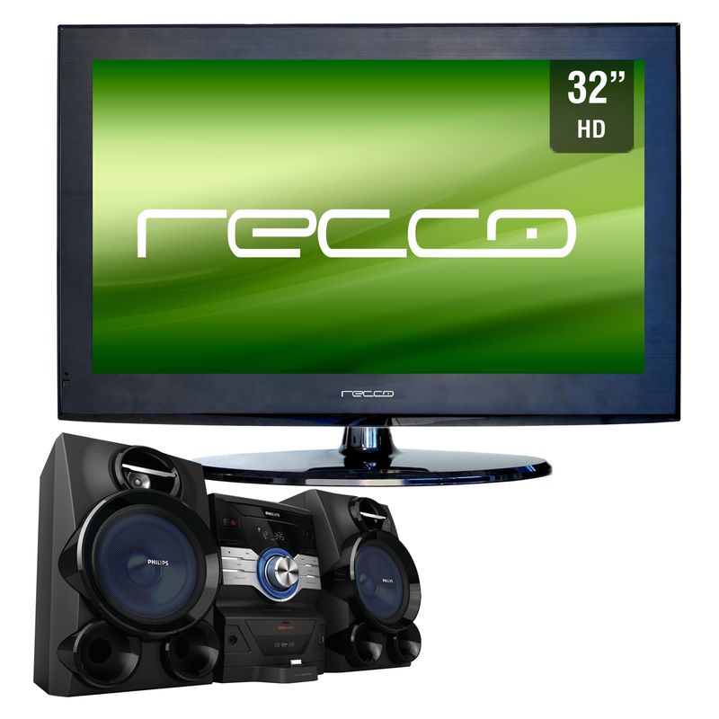  - Combo  LCD 32D12 32 Pulgadas + Minicomponente Philips FWM400D