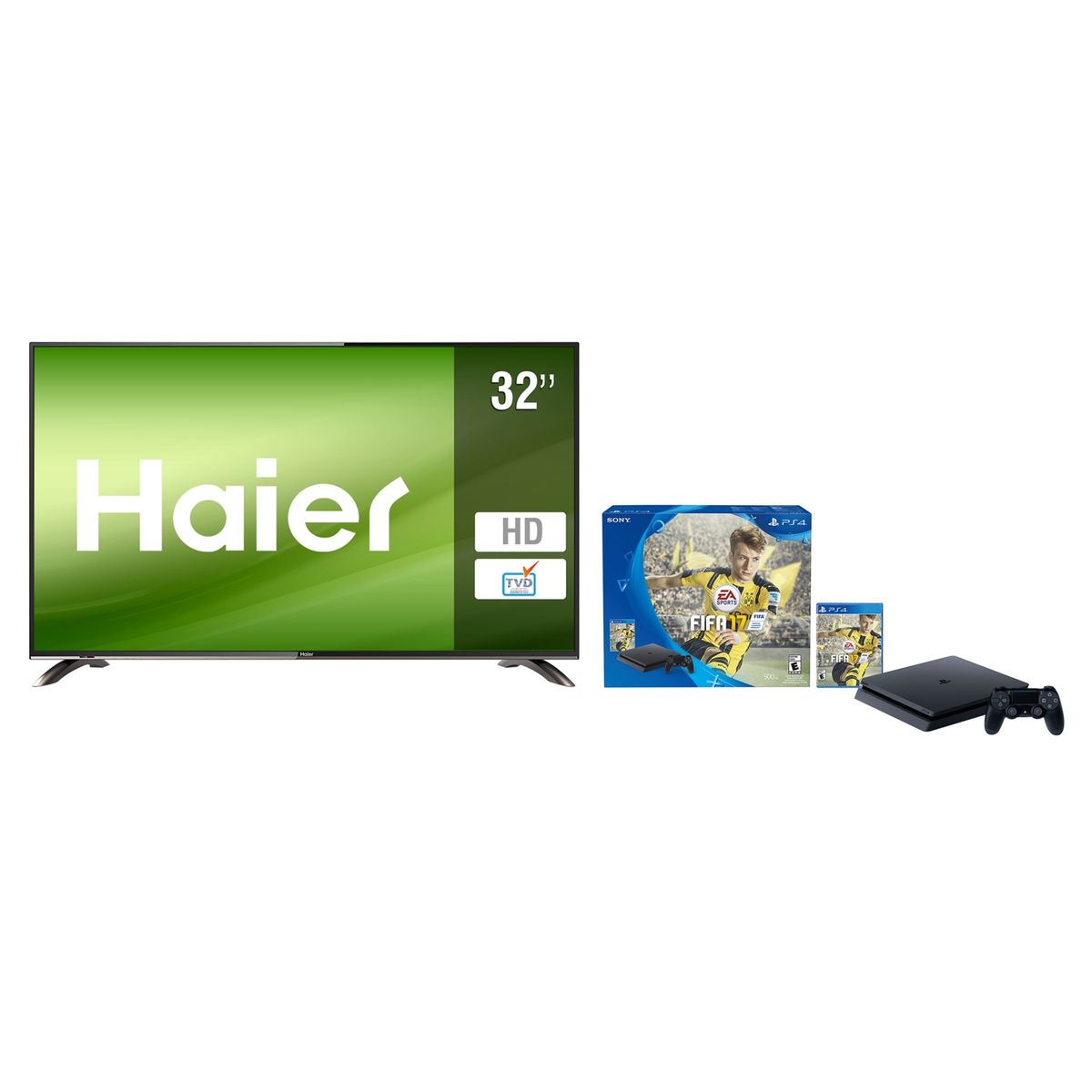  - Consola PS4 500GB Slim + FIFA 2017 + LED Haier LE32B900