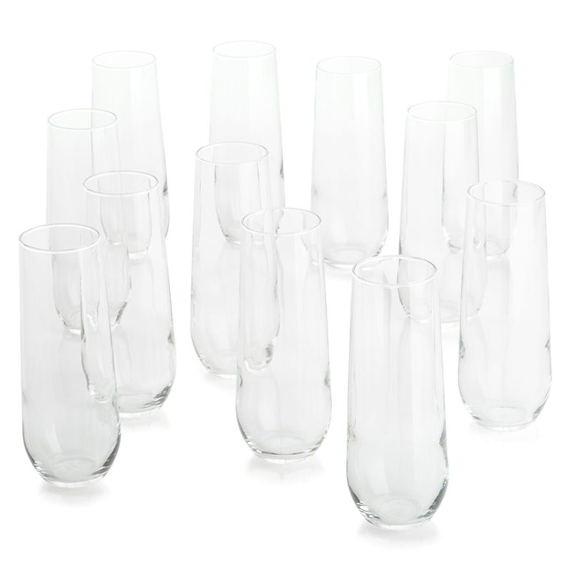 CRATE & BARREL - Set 12 Copas Champagne Stemless