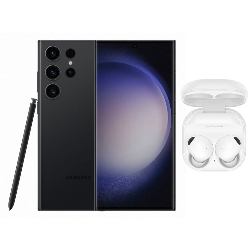 SAMSUNG - Smartphone Samsung Galaxy S23 Ultra 256GB Black 5G + Galaxy Buds2 Pro Blanco