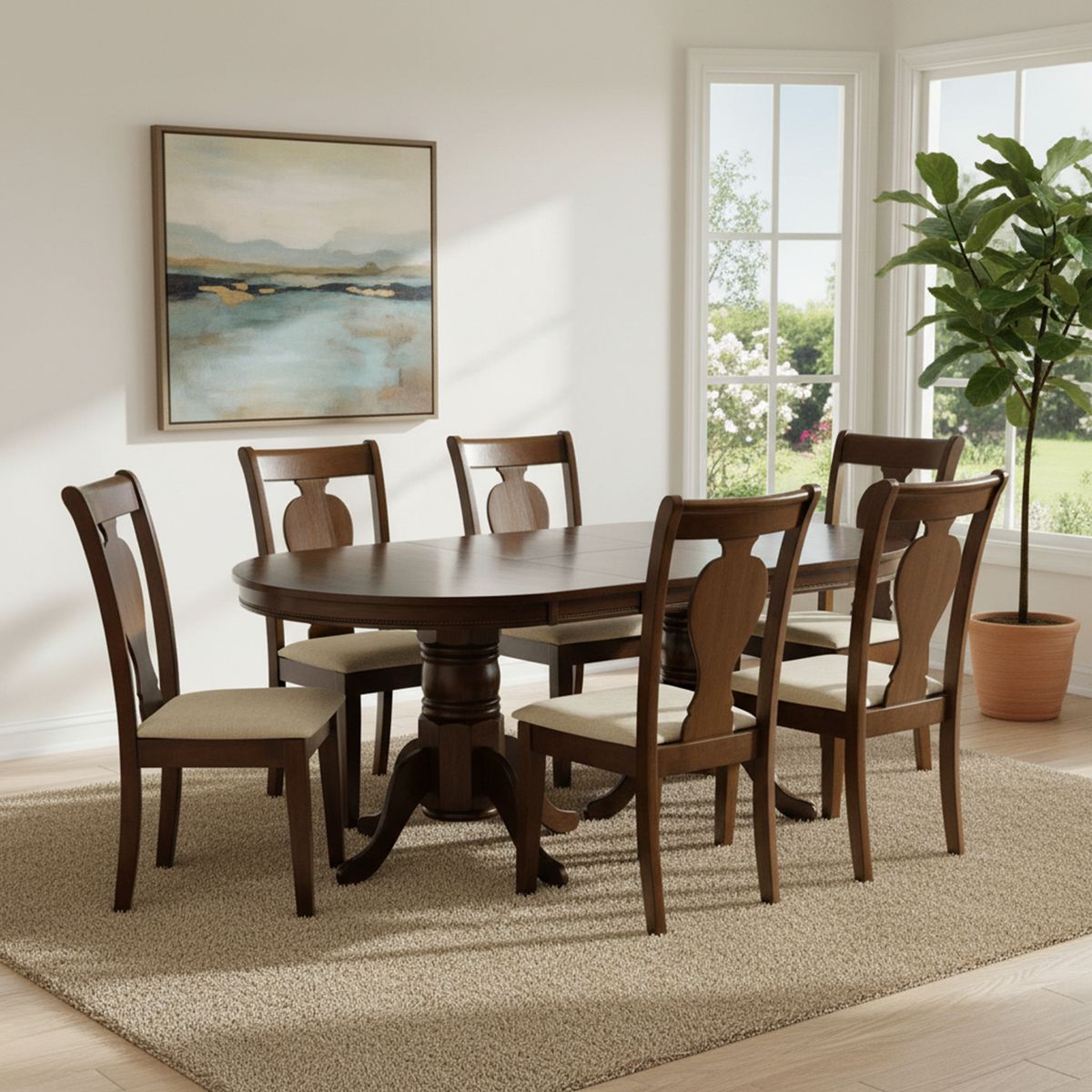 ROBERTA ALLEN - Juego de comedor Valerie 6 sillas Tela